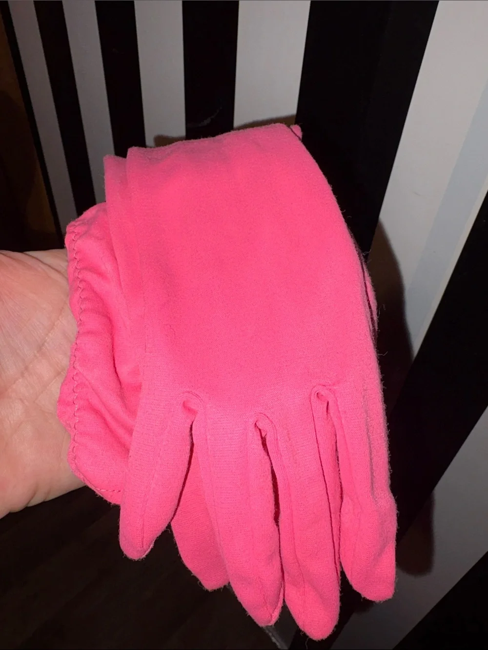 Vintage Pink Ruched Long Gloves Retro Formal Wear Fancy Dress